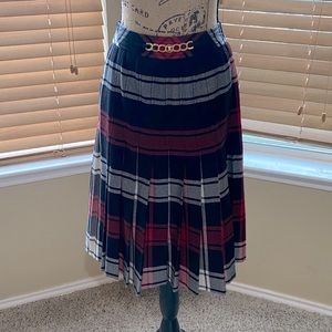 Authentic Celine Wool Plaid Skirt - 36